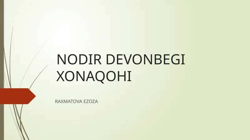 Nodir Devonbegi Xonaqohi