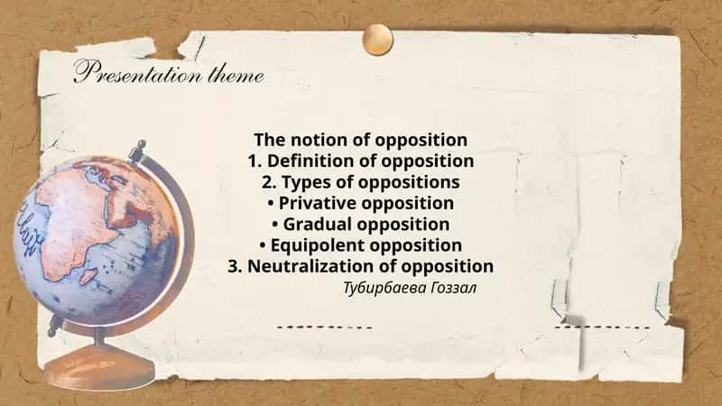 The notion of opposition