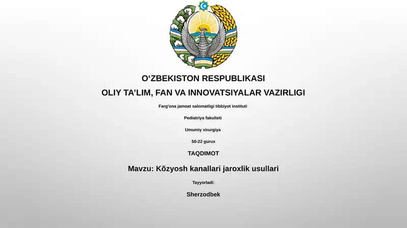Ko'z jarrohligining asosiy usullari