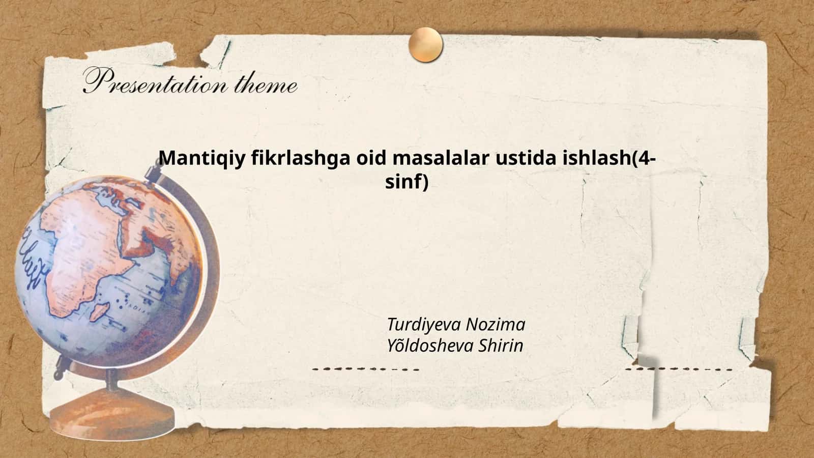Mantiqiy fikrlashga oid masalalar ustida ishlash(4-sinf)