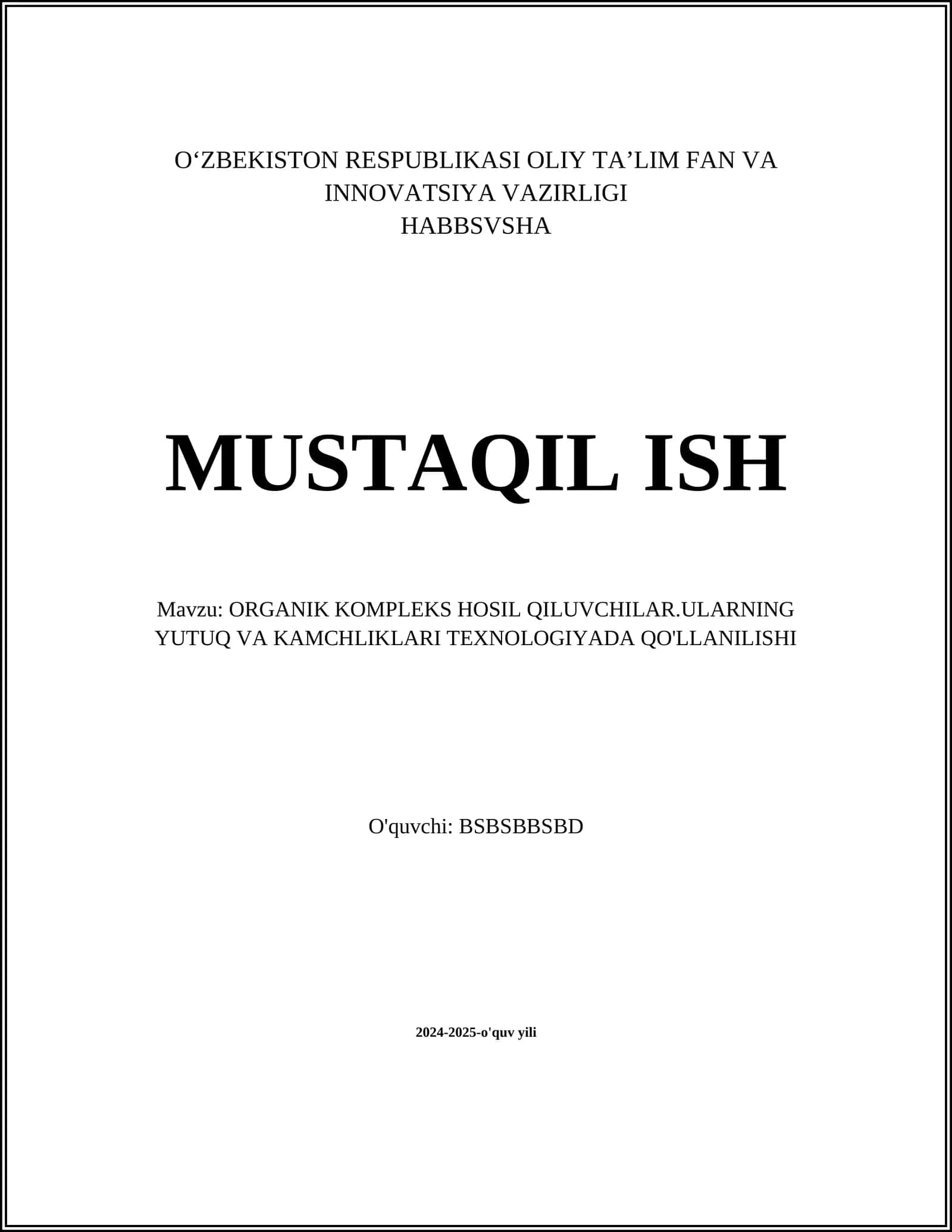 ORGANIK KOMPLEKS HOSIL QILUVCHILAR.ULARNING YUTUQ VA KAMCHLIKLARI TEXNOLOGIYADA QO'LLANILISHI