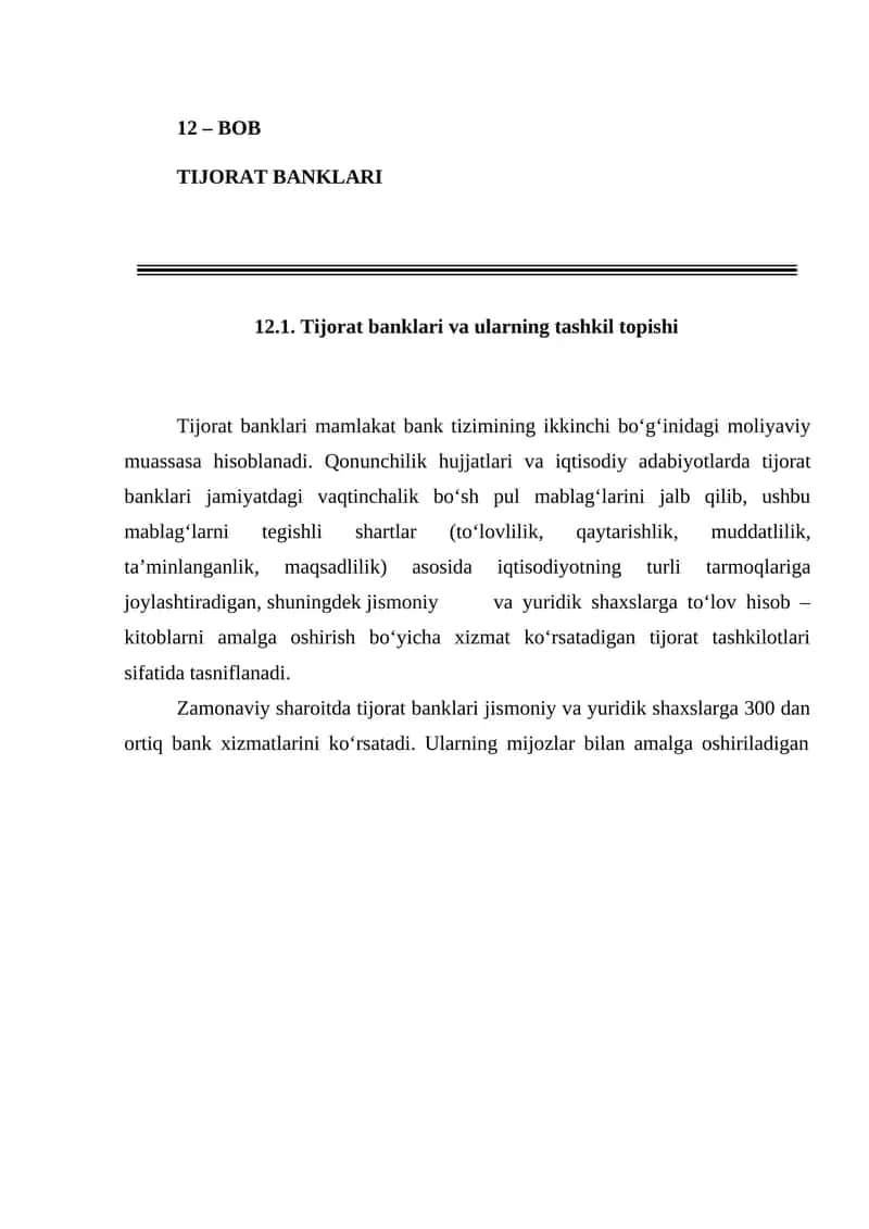 TIJORAT BANKLARI