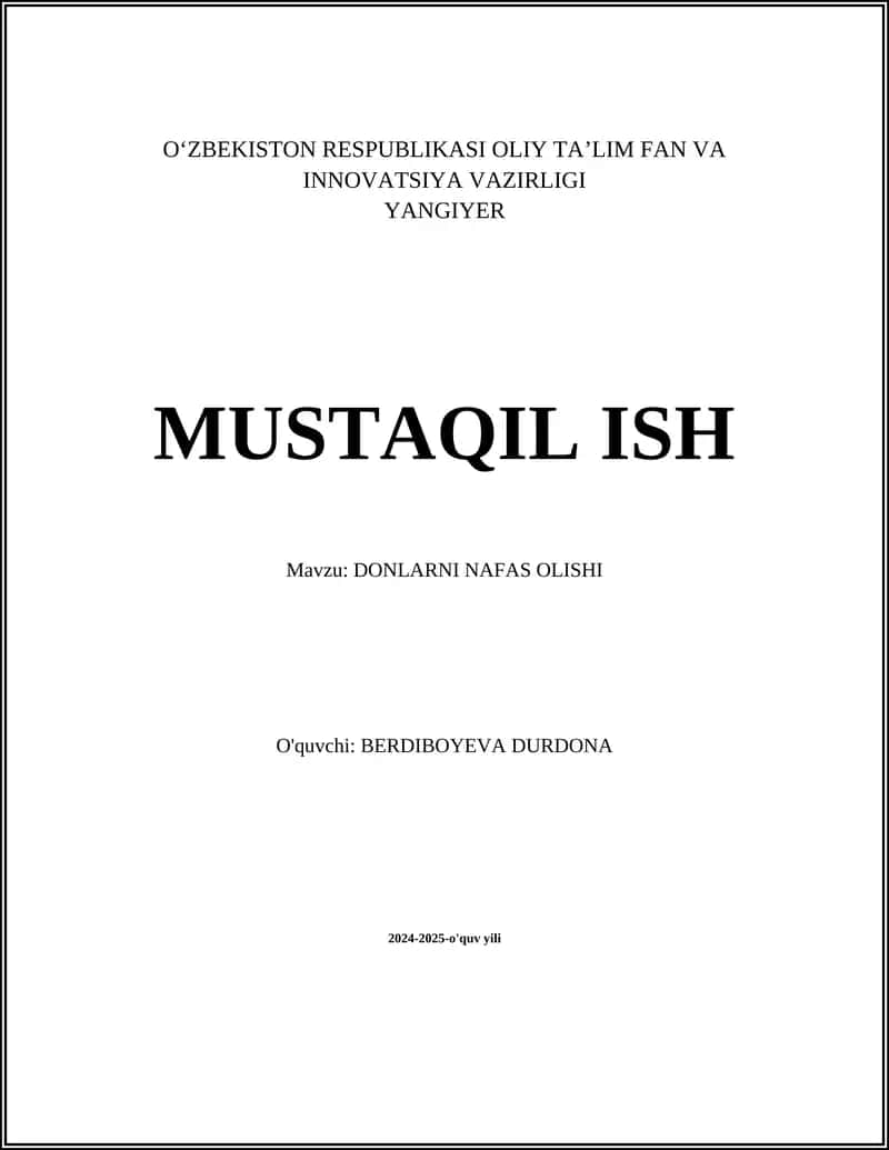 DONLARNI NAFAS OLISHI