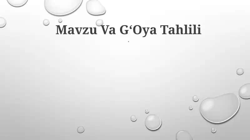 Mavzu Va GʻOya Tahlili