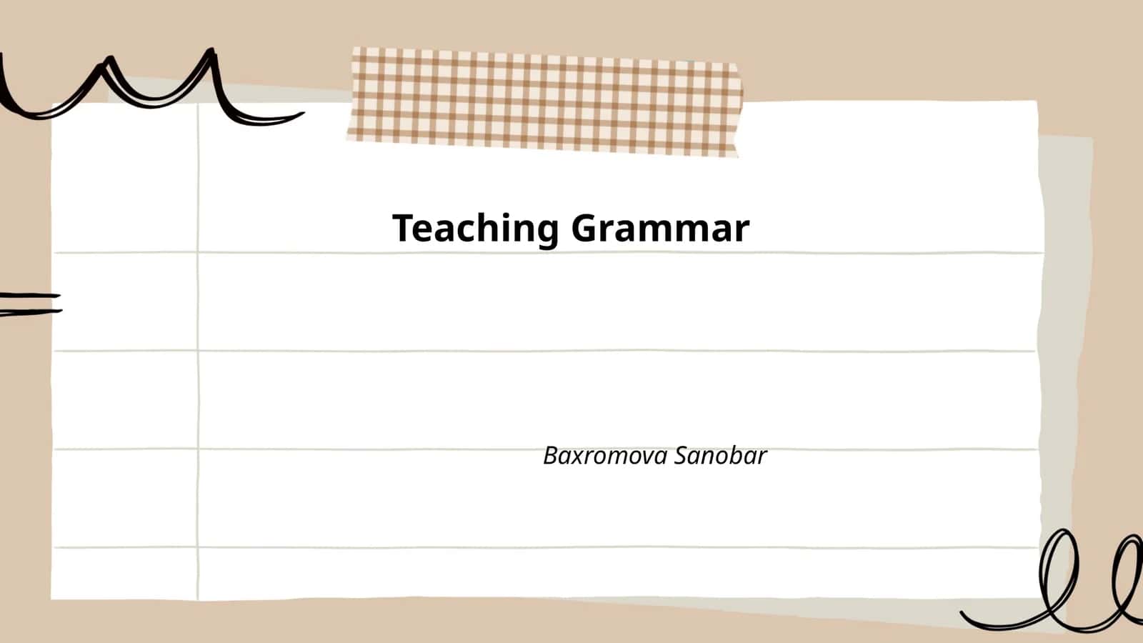 Teaching Grammar