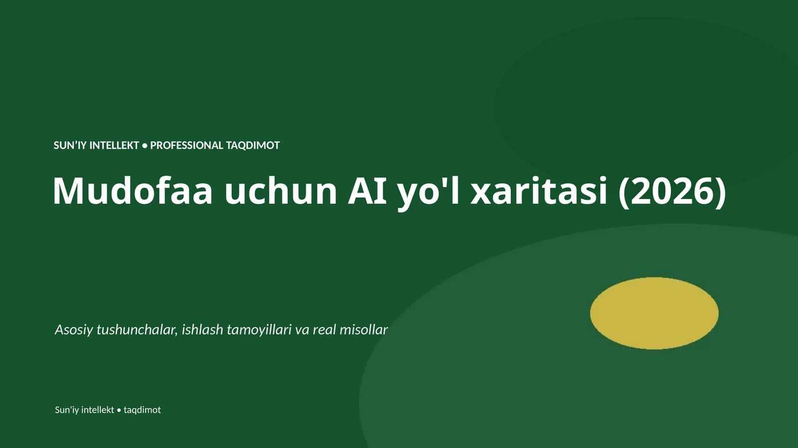 Mudofaa uchun AI yo'l xaritasi (2026)