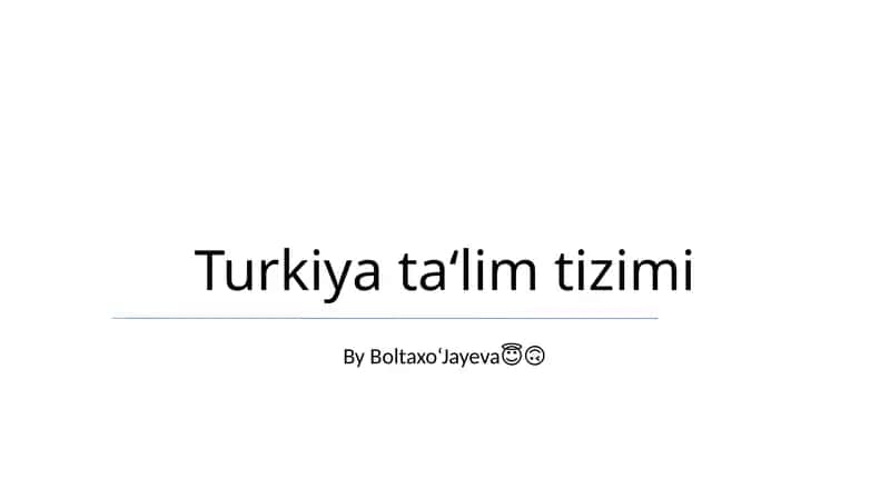 Turkiya ta‘lim tizimi