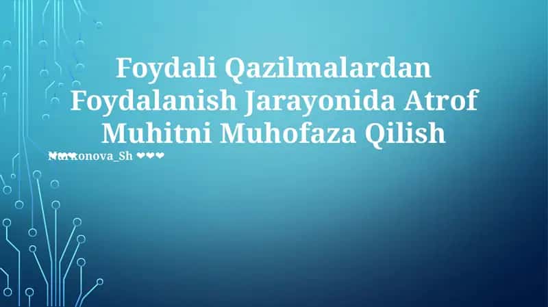 Atrof Muhitni Muhofaza Qilish