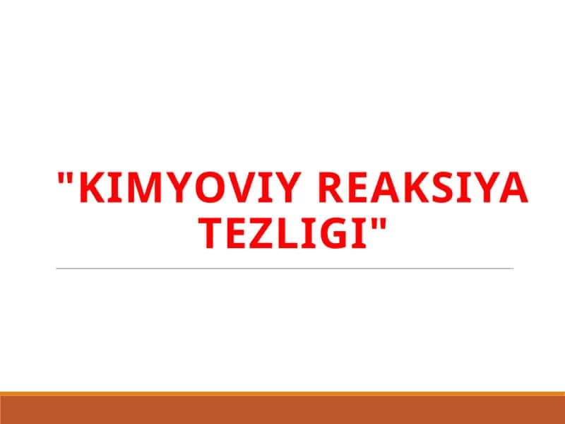 Kimyoviy reaksiya tezligi