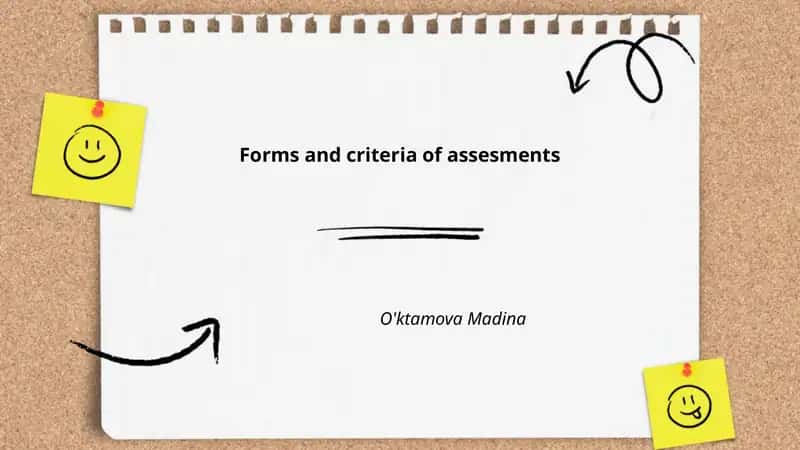 Forms and criteria of assesments