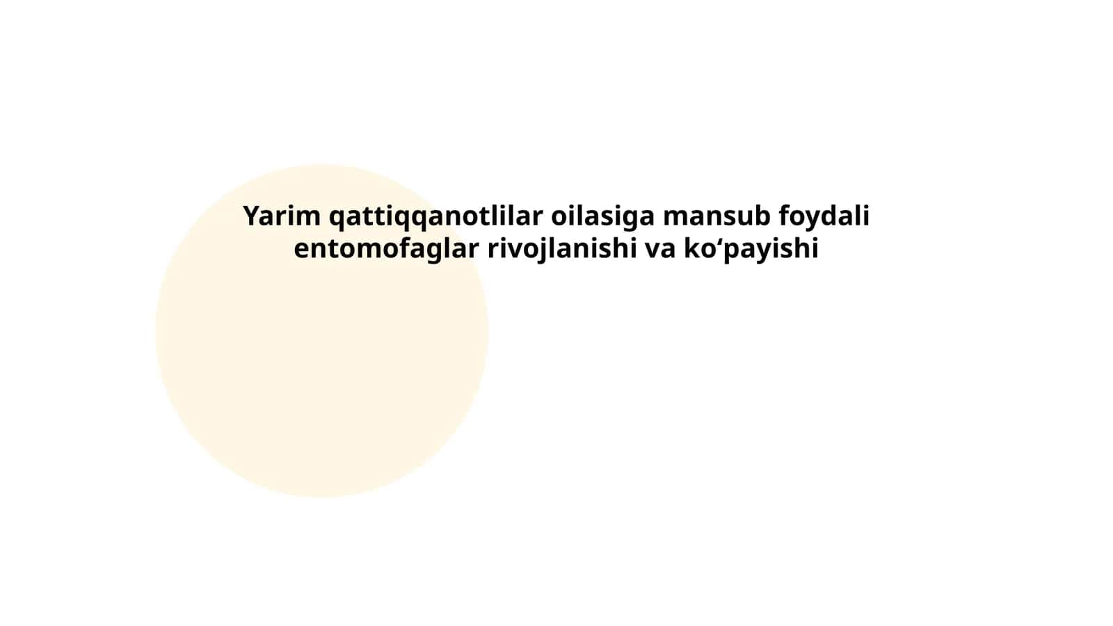 Foydali entomofaglar rivojlanishi