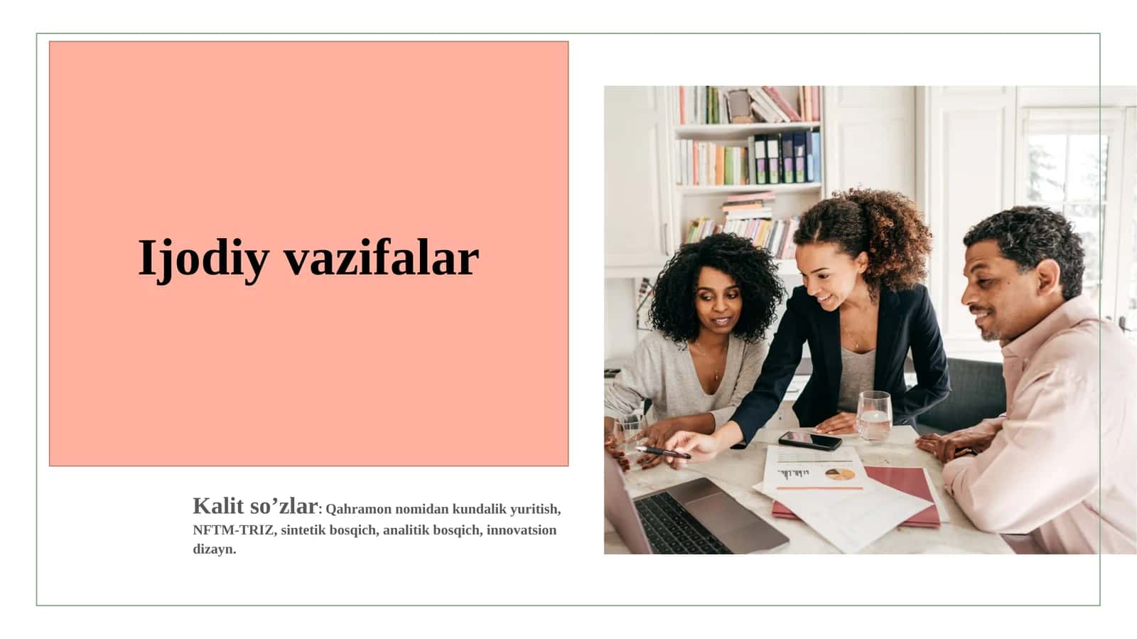 Ijodiy vazifalar tizimi