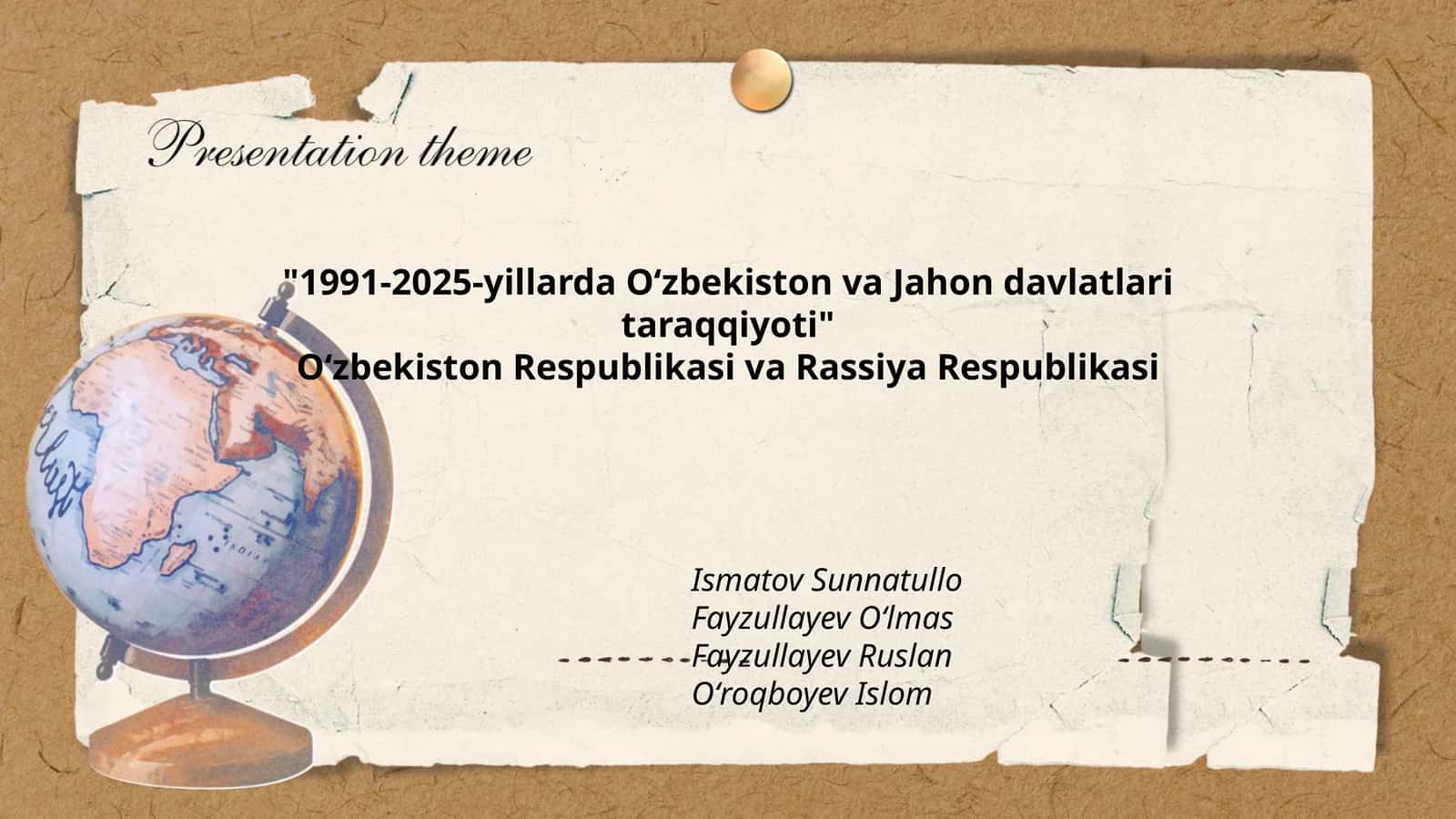 1991-2025-yillarda Oʻzbekiston va Jahon davlatlari taraqqiyoti