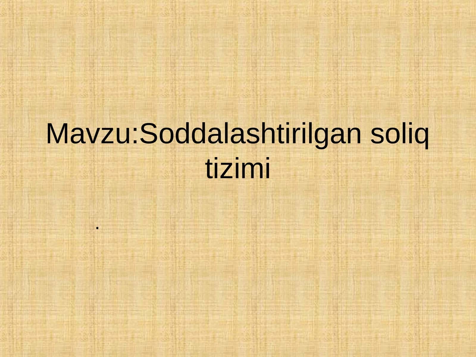 Soddalashtirilgan soliq tizimi
