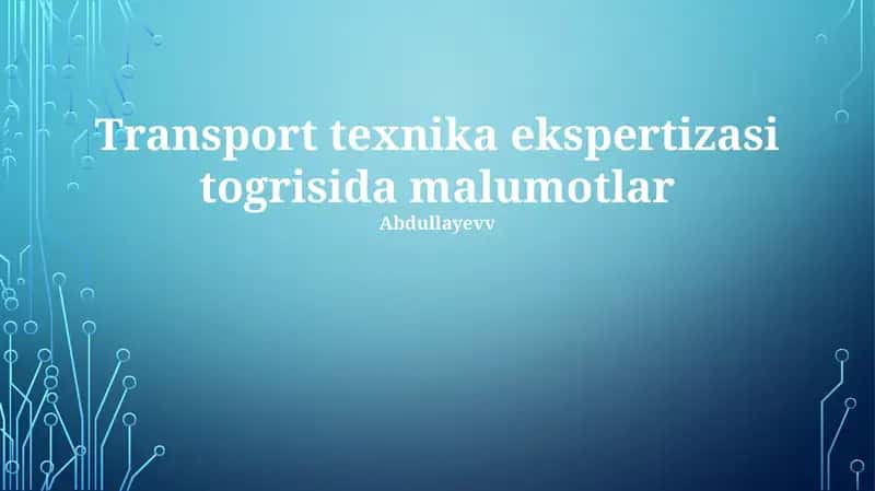 Transport texnika ekspertizasi