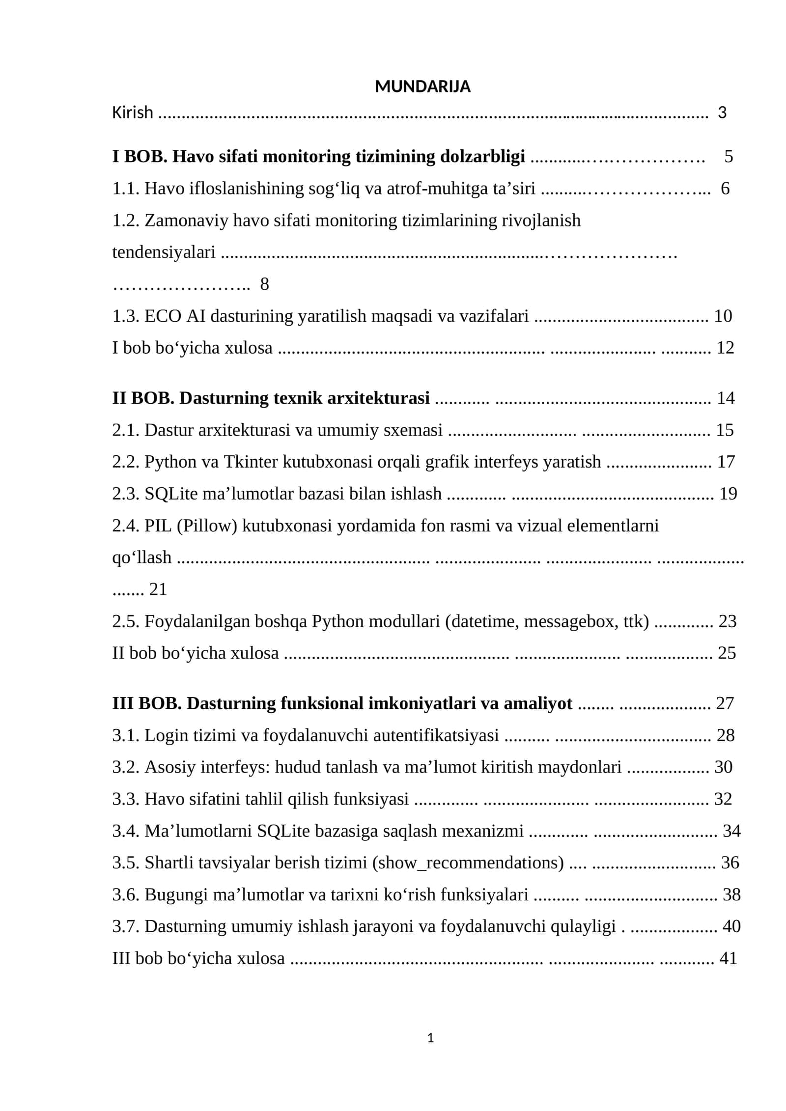 Havo sifati monitoring tizimining dolzarbligi
