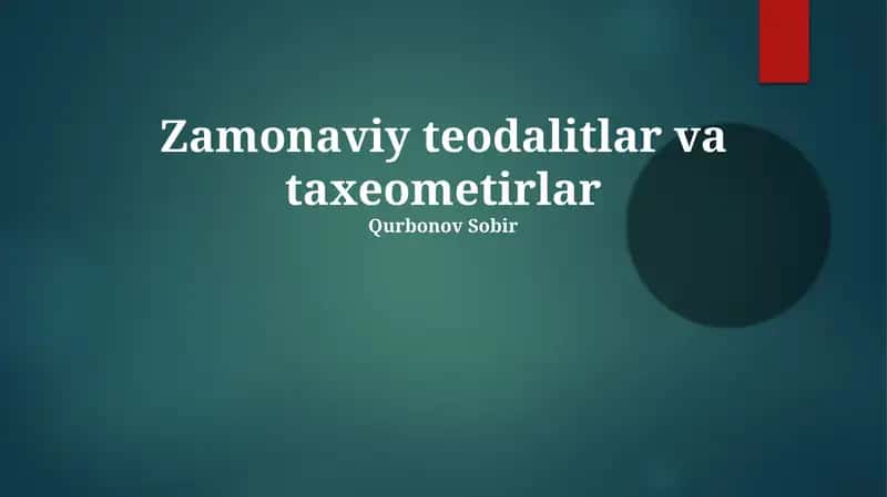 Zamonaviy teodalitlar va taxeometirlar