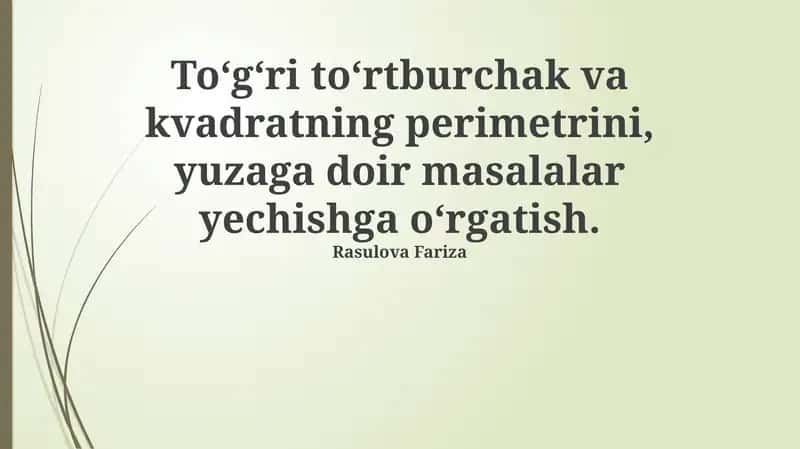 Perimetrni hisoblash formulalari va misollar