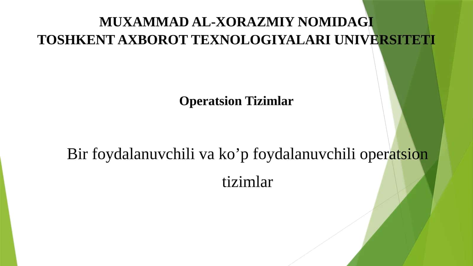 Operatsion Tizimlar