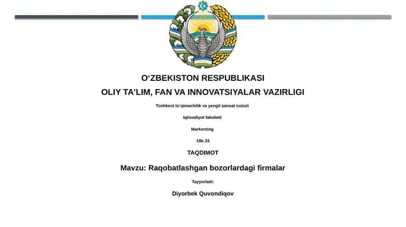 Raqobatlashgan bozorlardagi firmalar