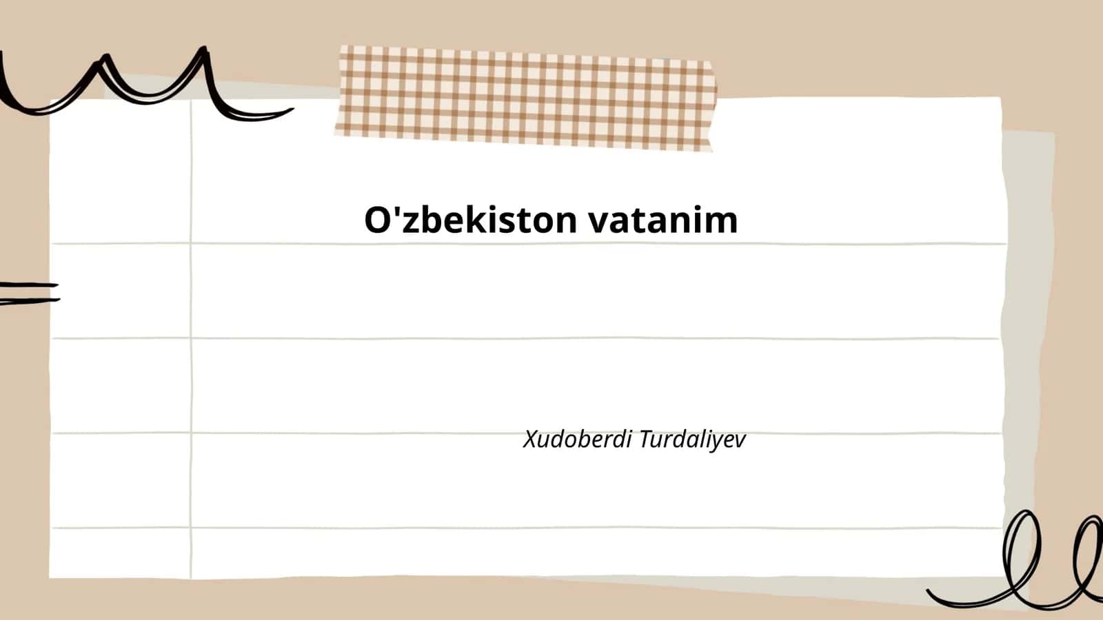 O'zbekiston vatanimning tarixi