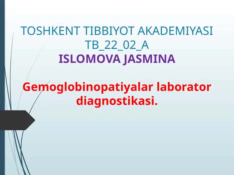 Gemoglobinopatiyalar laborator diagnostikasi