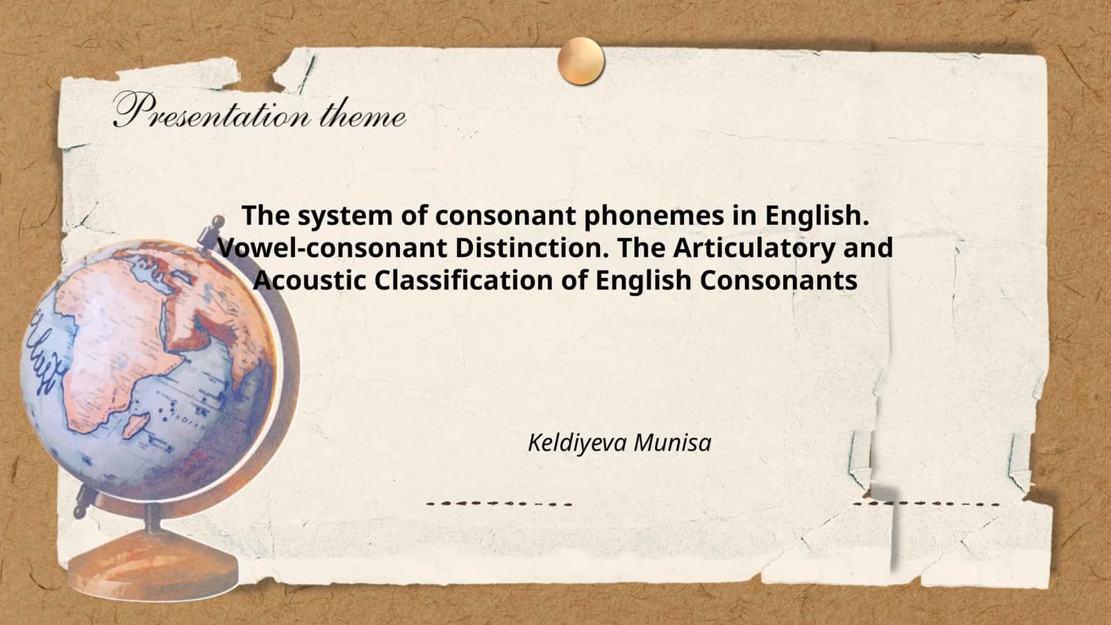 The system of consonant phonemes in English