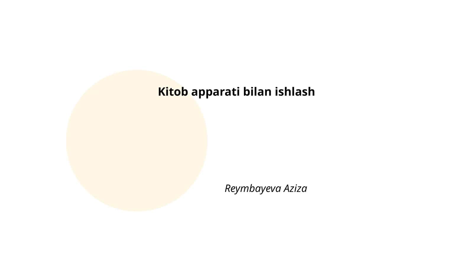 Kitob apparati bilan ishlash