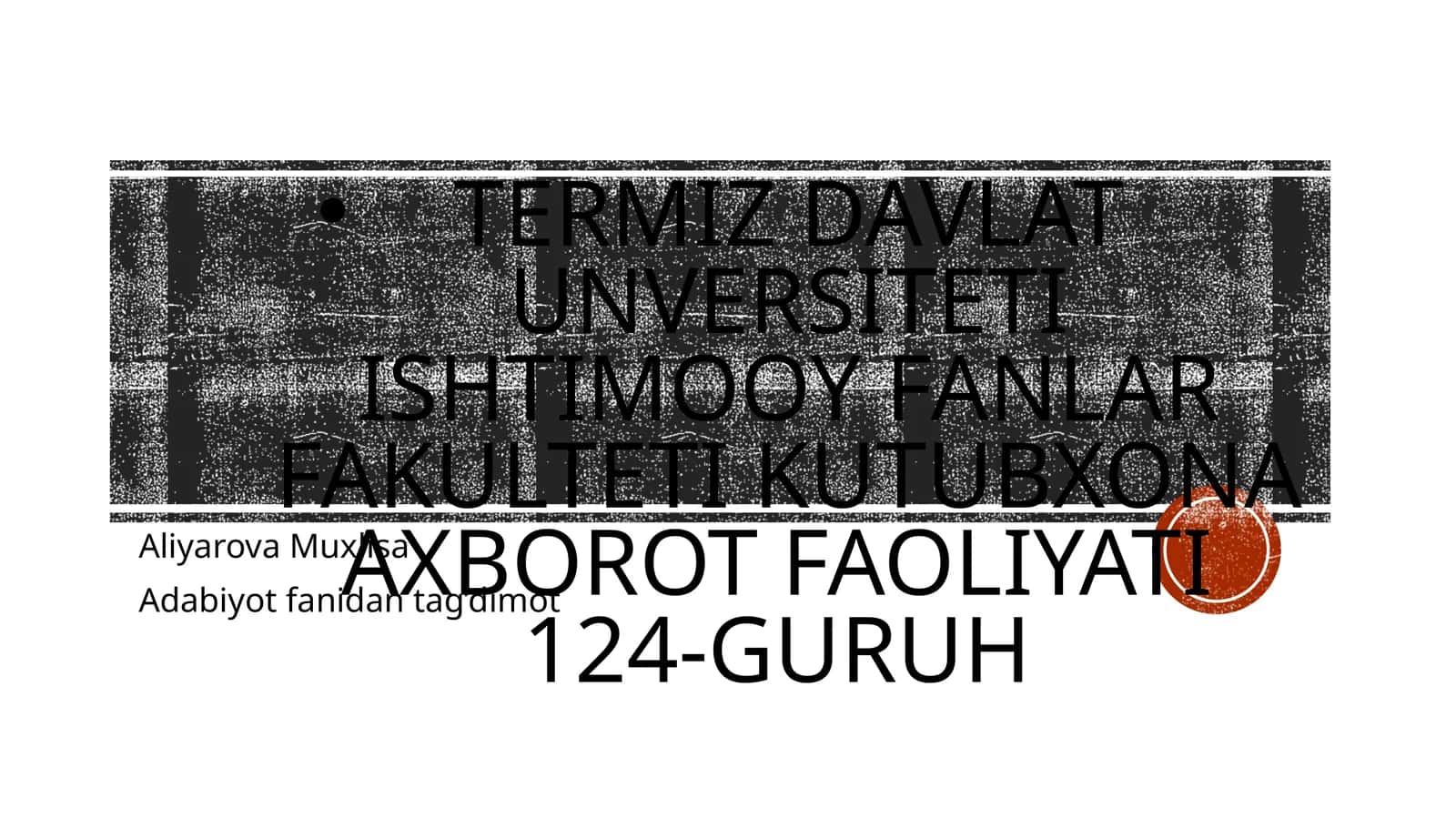 Adabiyot fanidan tag’dimot