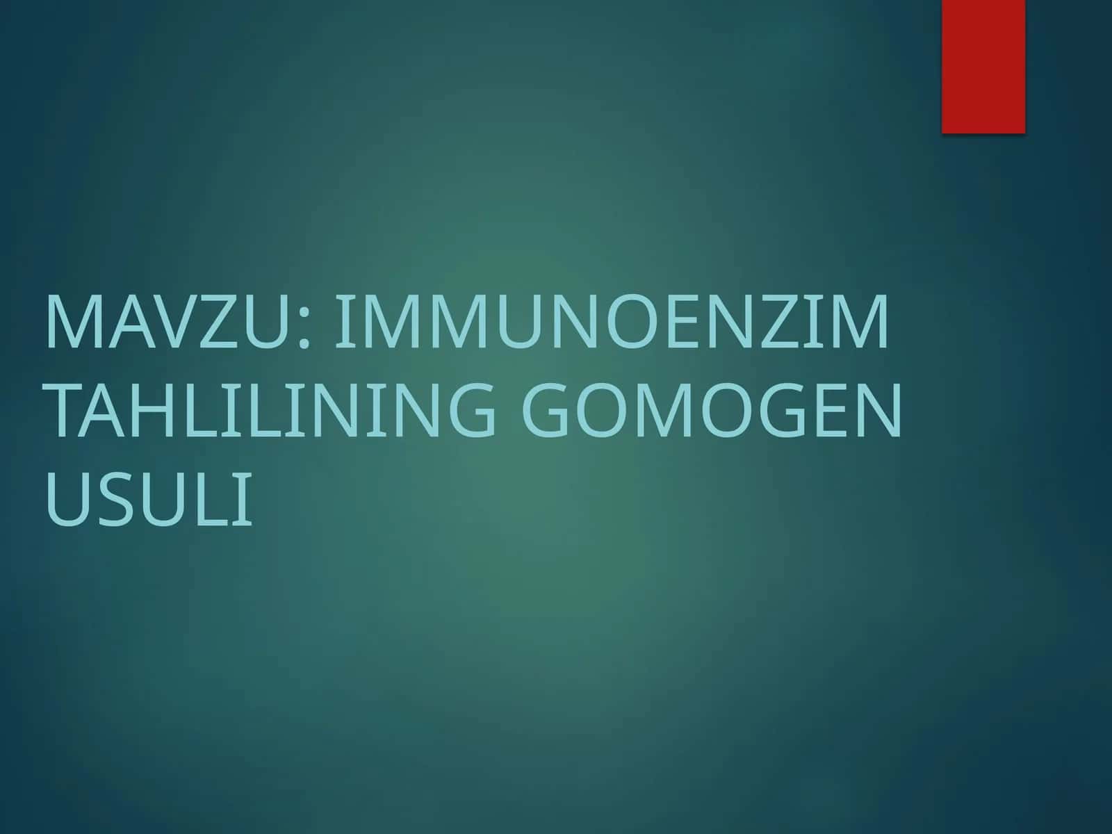 immunoenzim tahlilining gomogen usuli