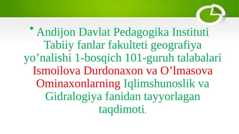 Iqlim shakillanishining sirkulyatsion omillari