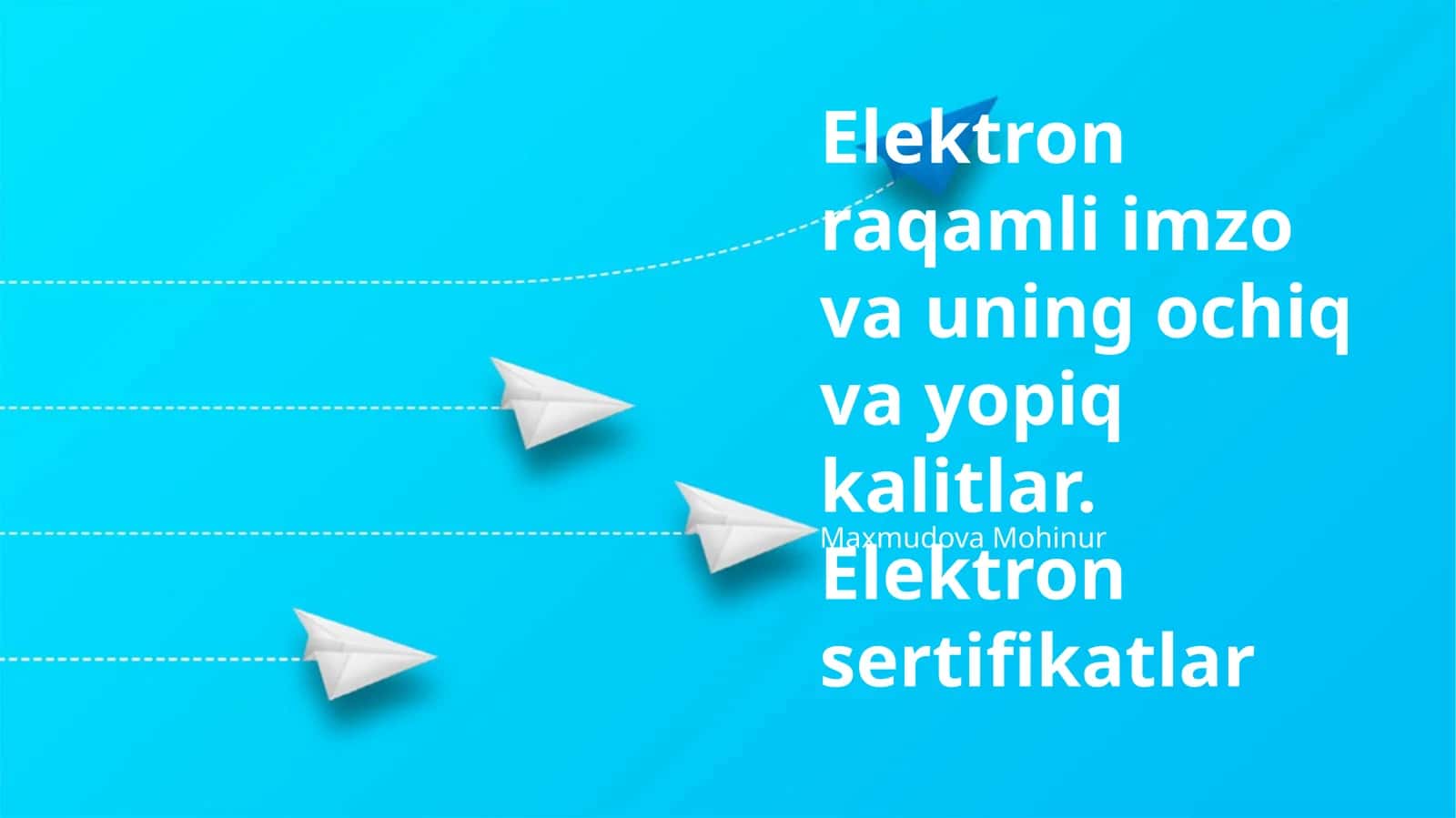 Elektron Raqamli Imzo va Uning Jamoat va Maxfiy Kalitlari