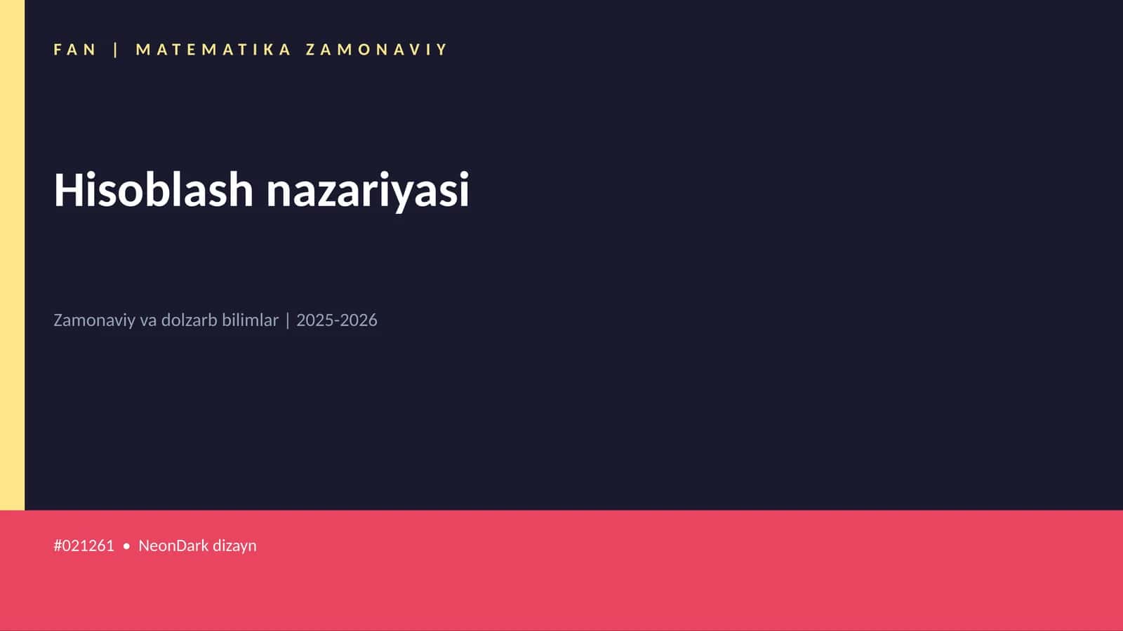 FAN | MATEMATIKA ZAMONAVIY