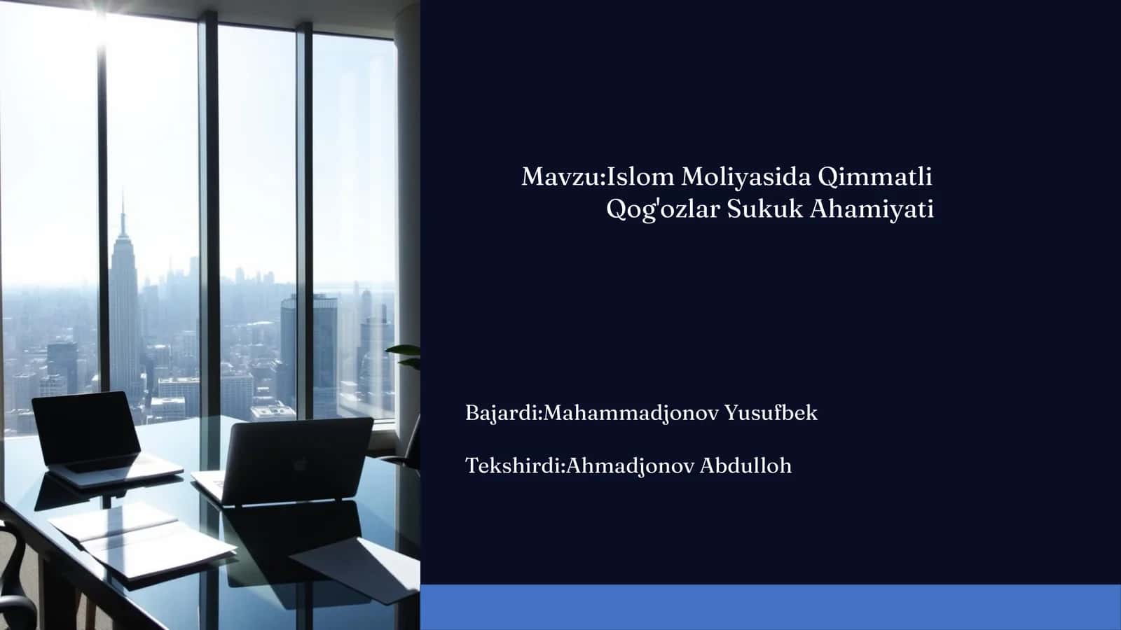 Islom Moliyasida Qimmatli Qog'ozlar Sukuk Ahamiyati