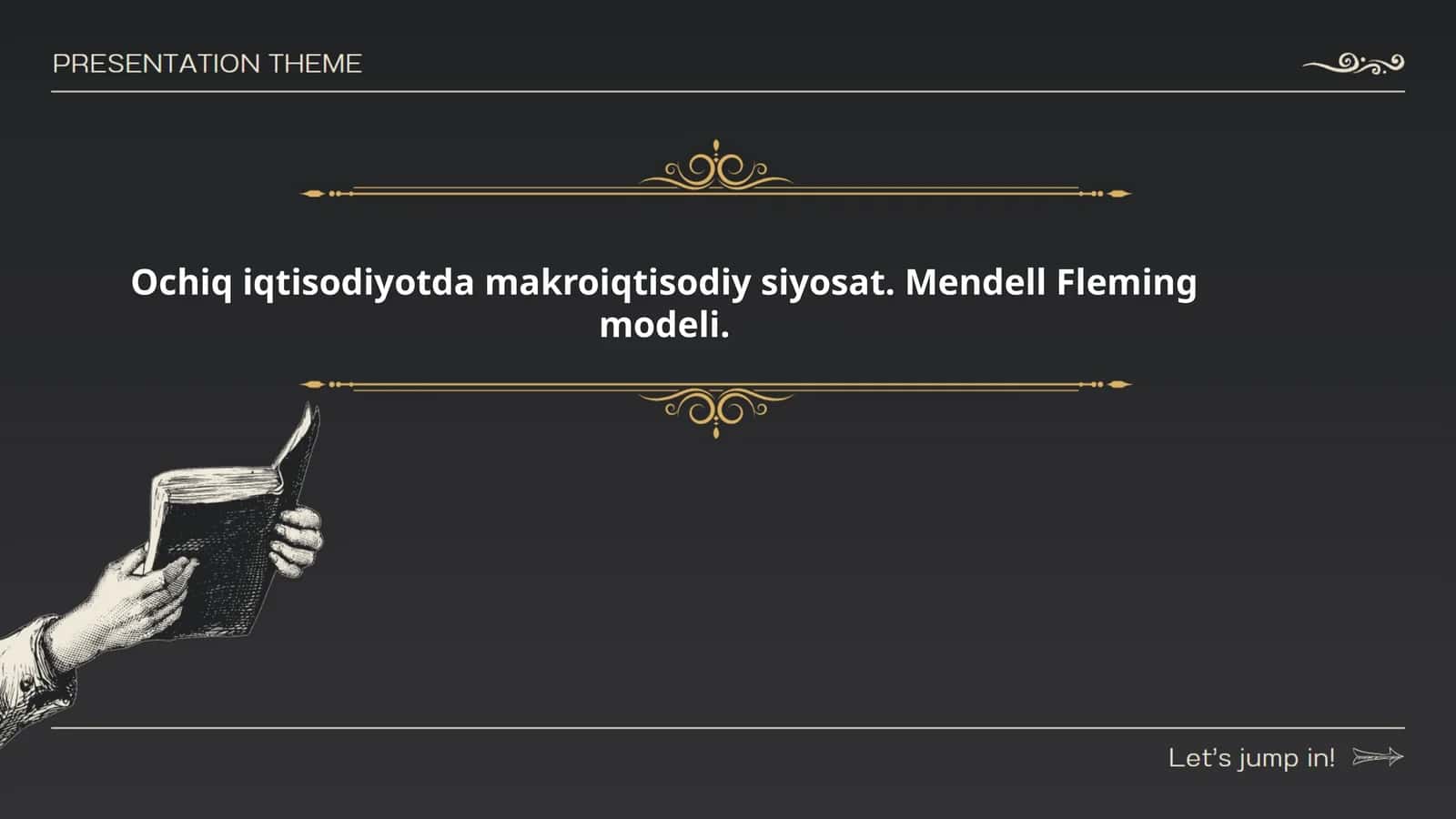 Ochiq iqtisodiyotda makroiqtisodiy siyosat. Mendell Fleming modeli