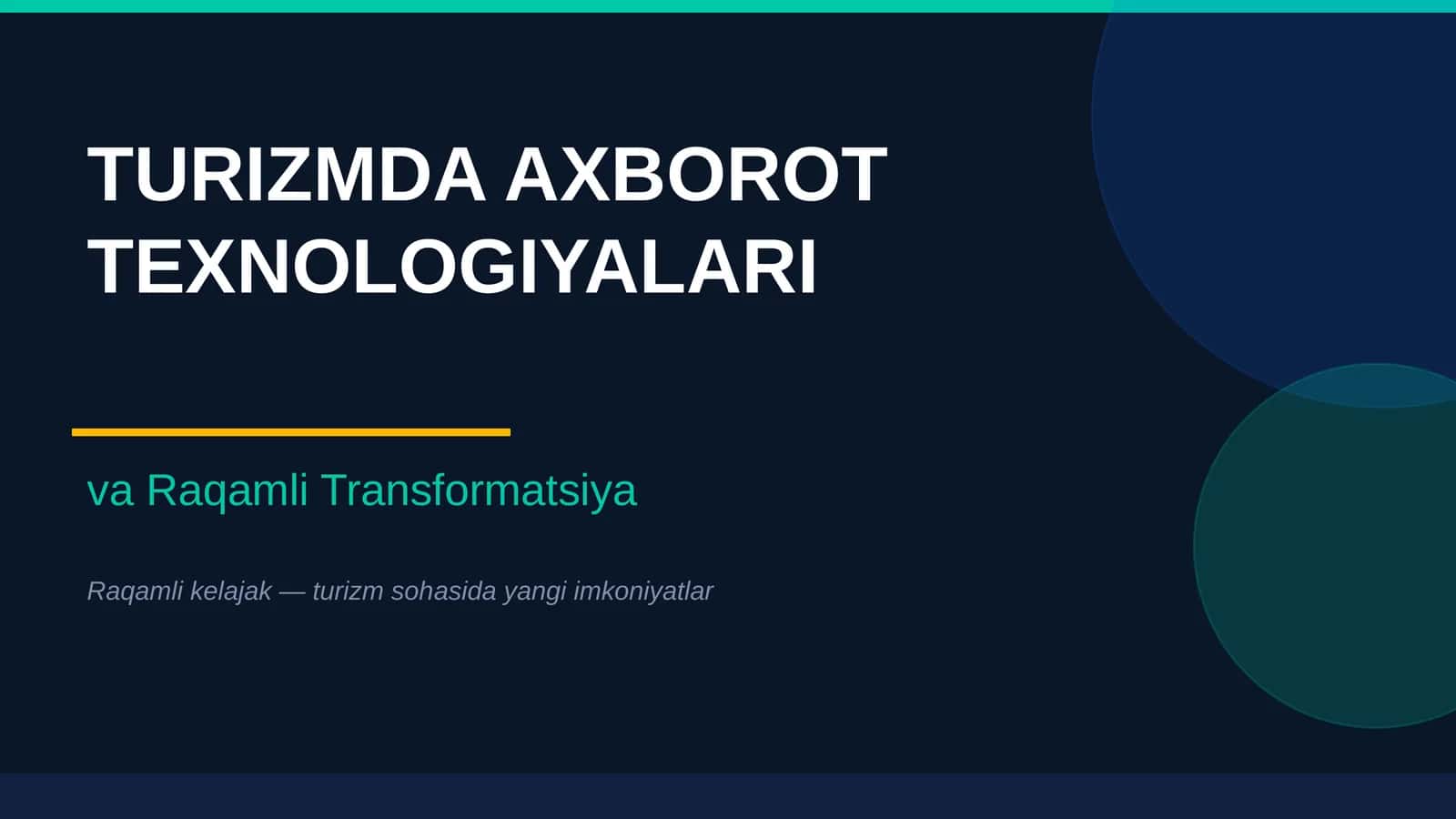 Turizmda raqamli texnologiyalarda IOT va aqilli mehmonxonalar