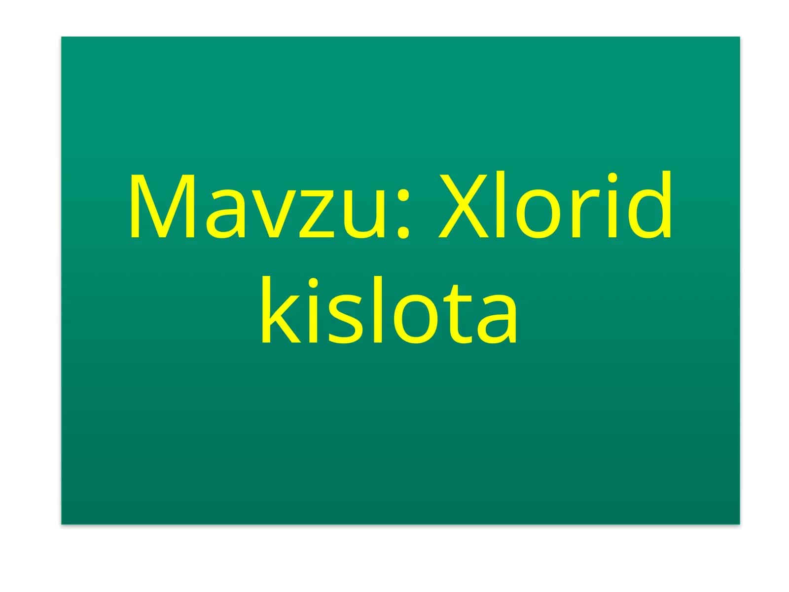 Xloridkislota