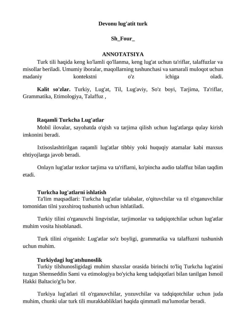 Devonu lug'atit turk