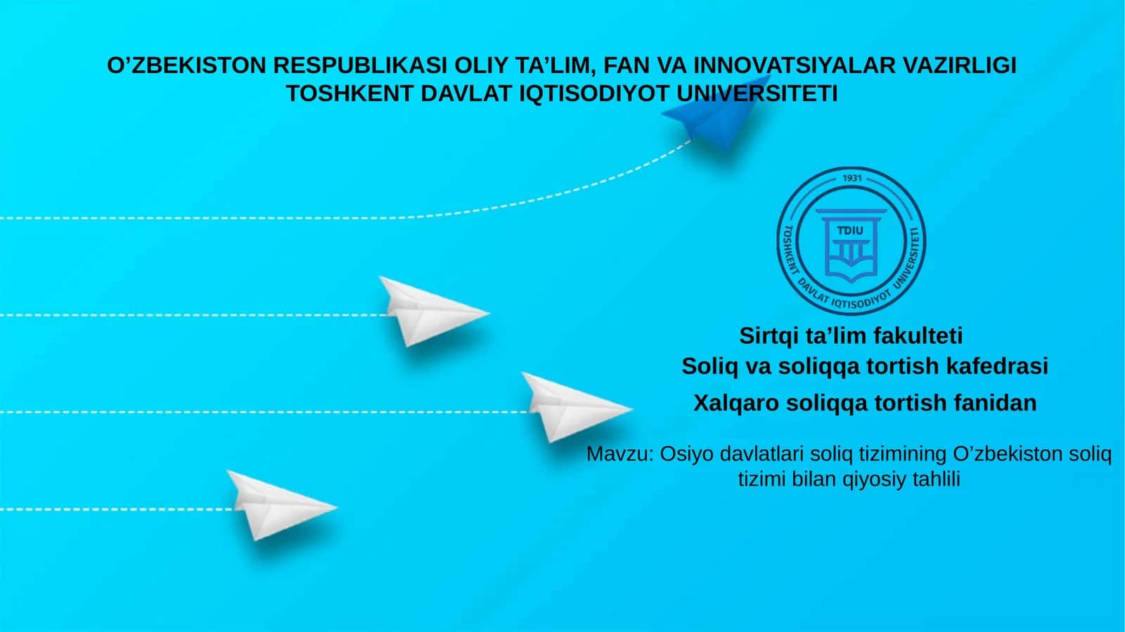 Osiyo davlatlari soliq tizimining O’zbekiston soliq tizimi bilan qiyosiy tahlili