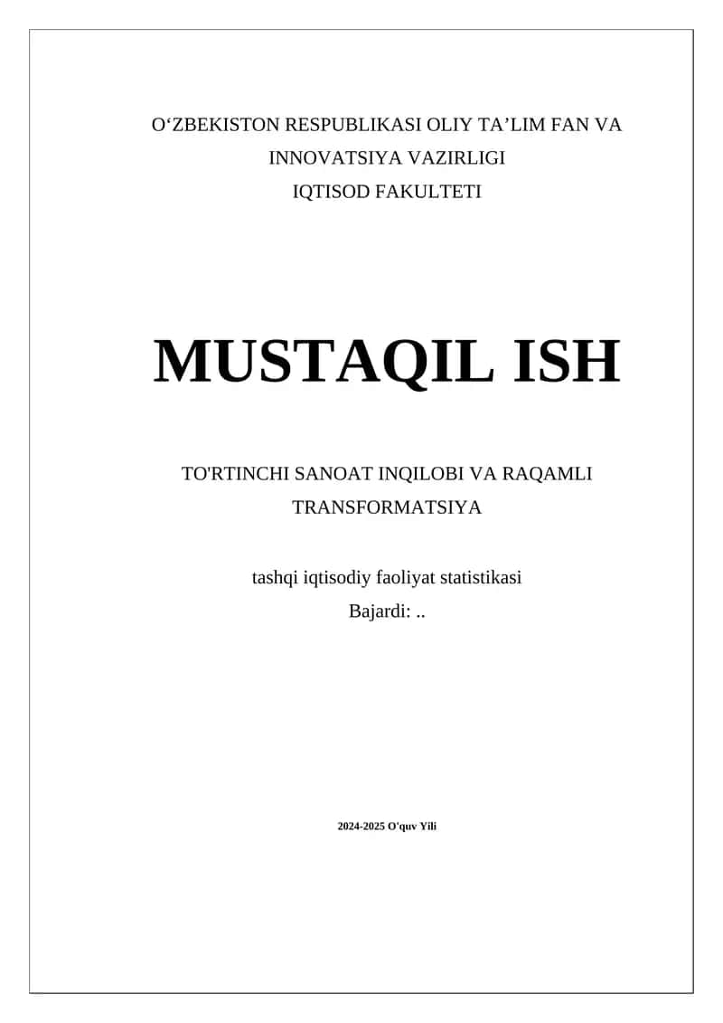 To'rtinchi Sanoat Inqilobi va Raqamli Transformatsiya