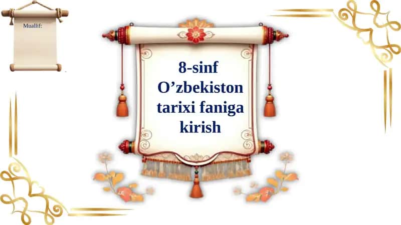 O’zbekiston tarixi faniga kirish