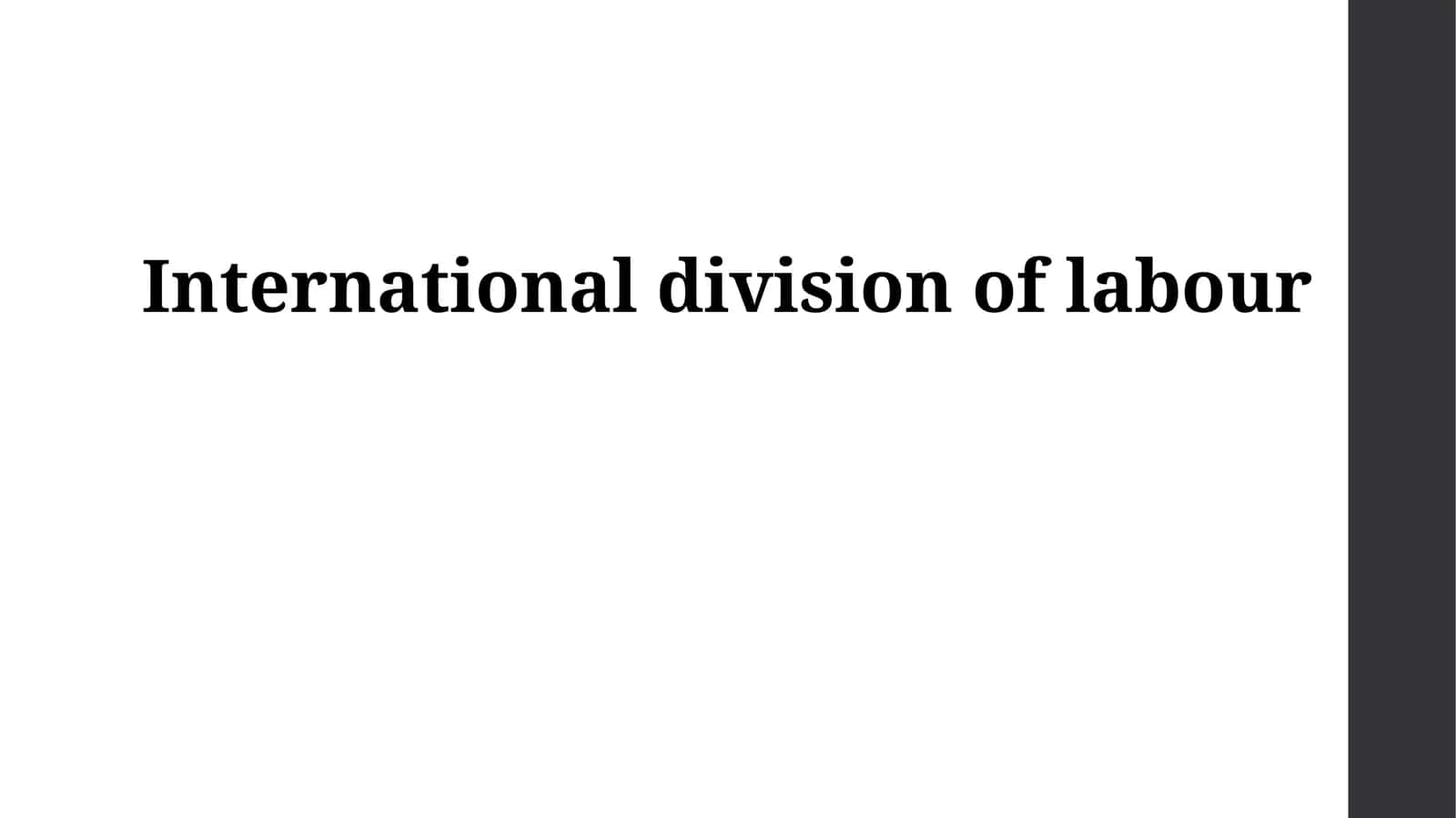 International division of labour