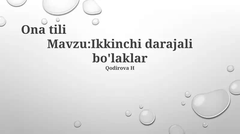 Ikkinchi darajali bo'laklar