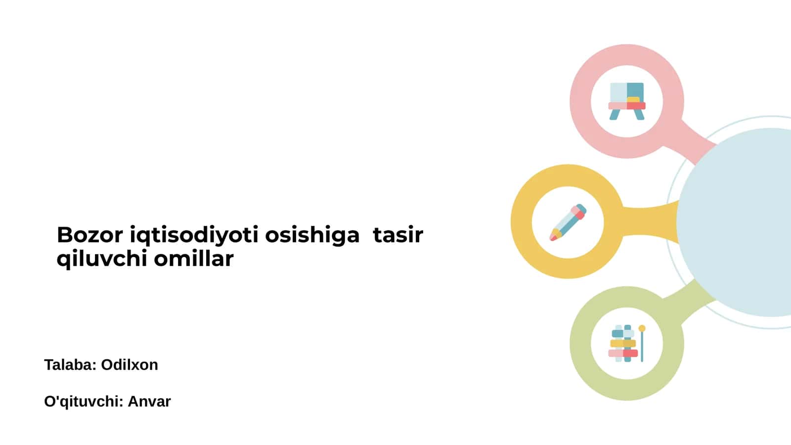 Bozor Iqtisodiyotining Asosiy Tashkil Qiluvchi Elementlar