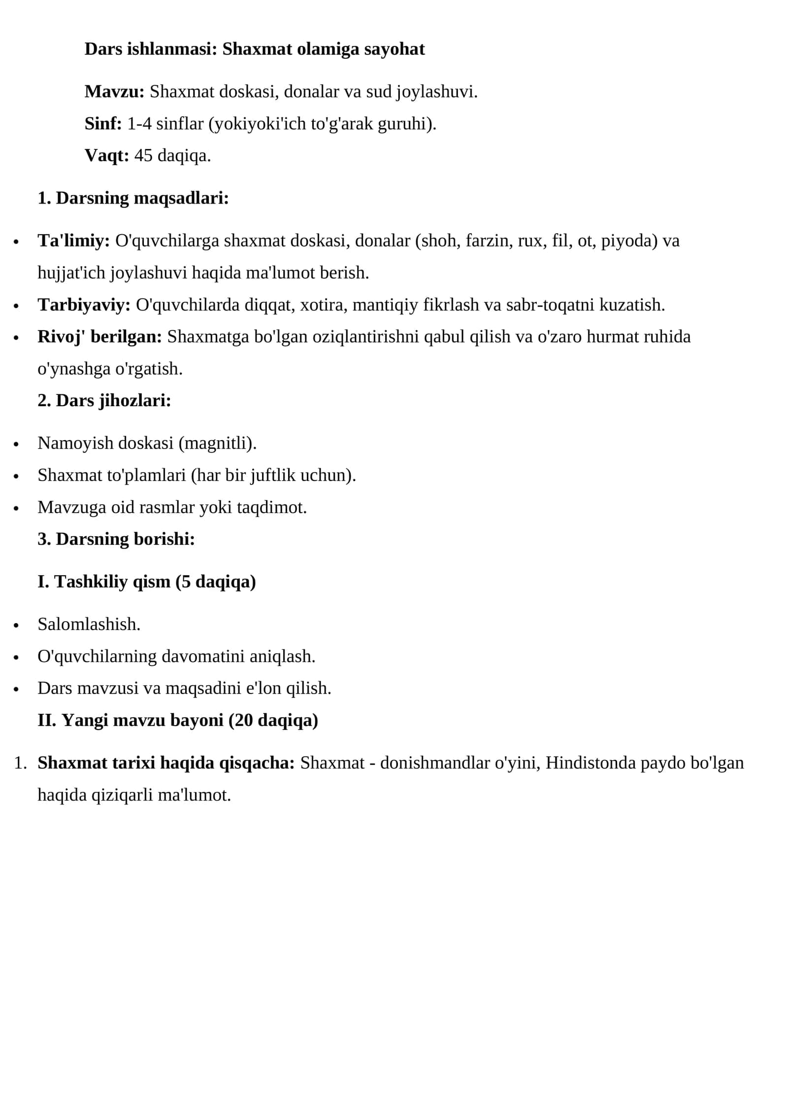 Shaxmat olamiga sayohat