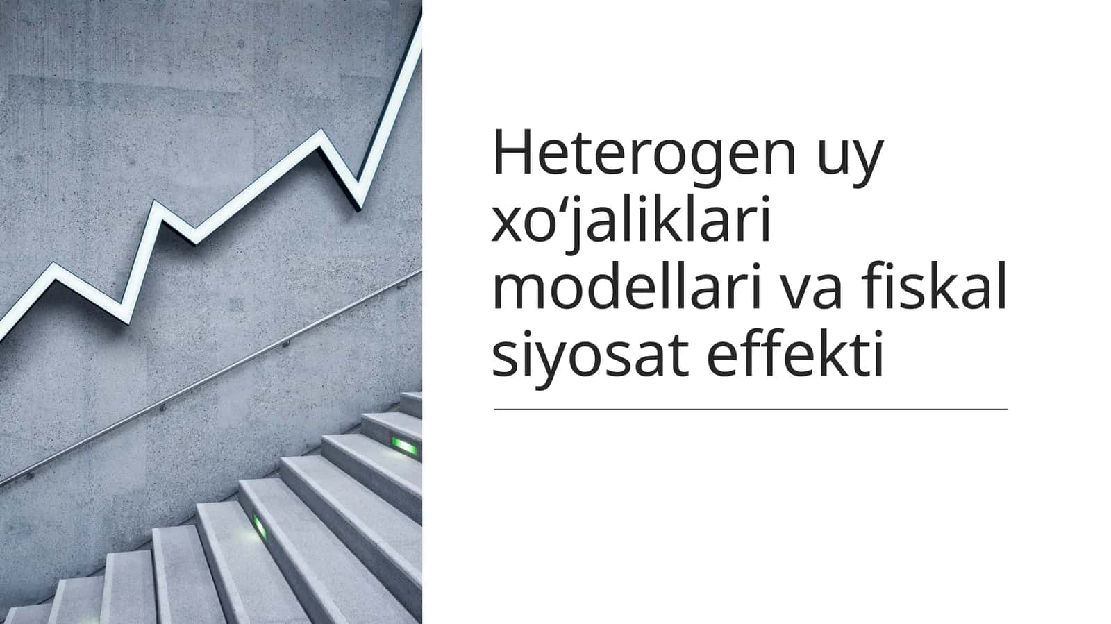 Heterogen uy xo‘jaliklari modellari va fiskal siyosat effekti