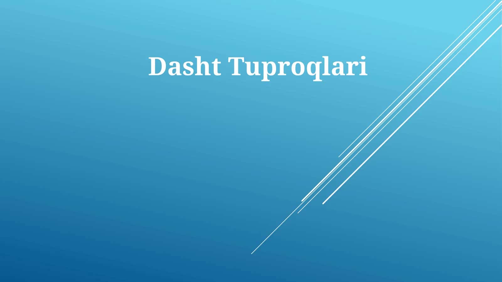 Dasht Tuproqlari