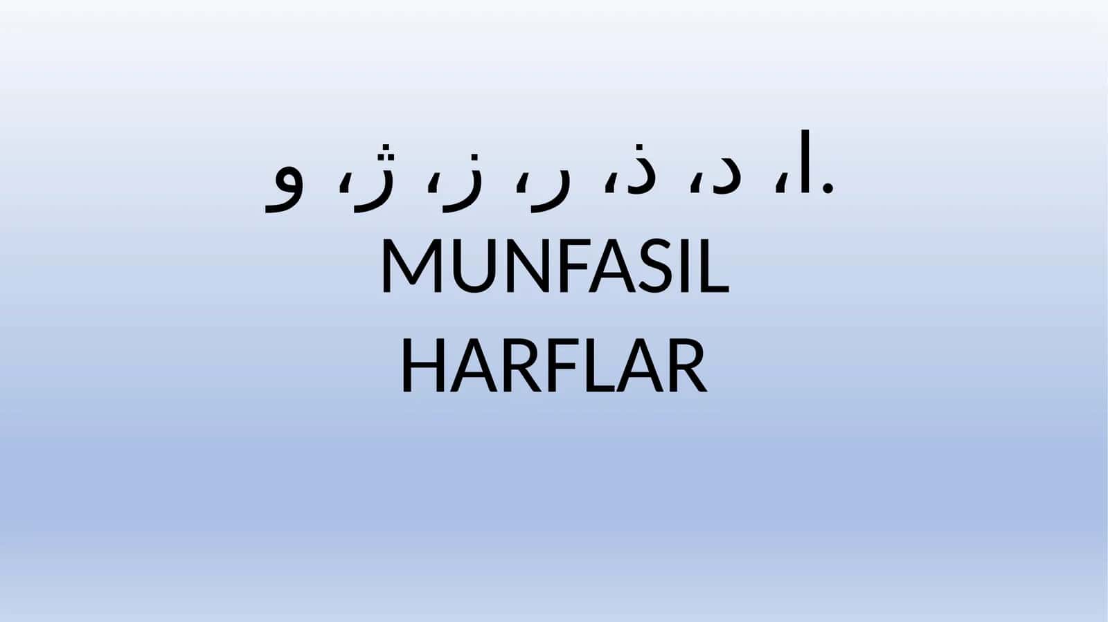 Munfasil harflar