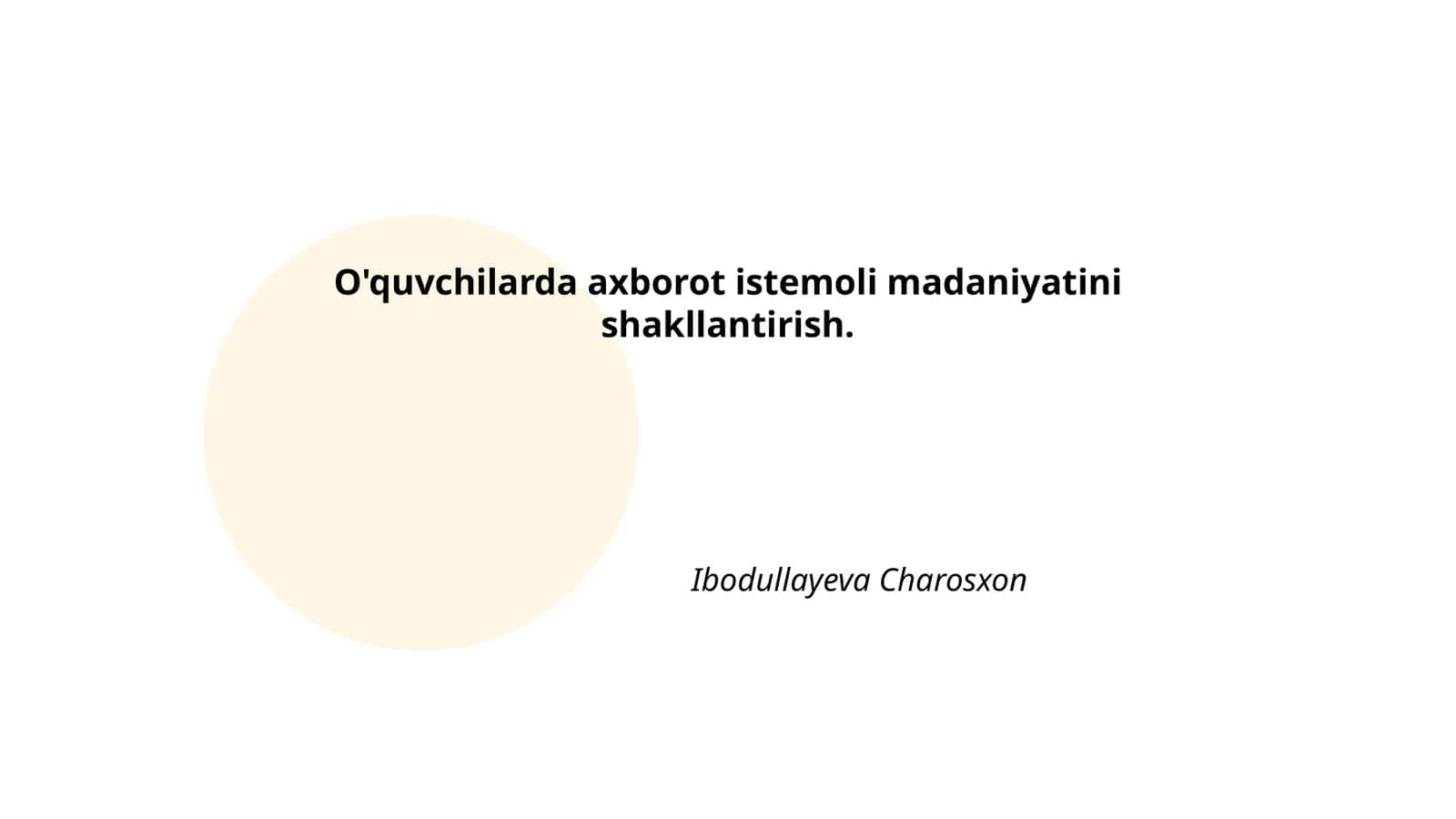 O'quvchilarda axborot istemoli madaniyatini shakllantirish