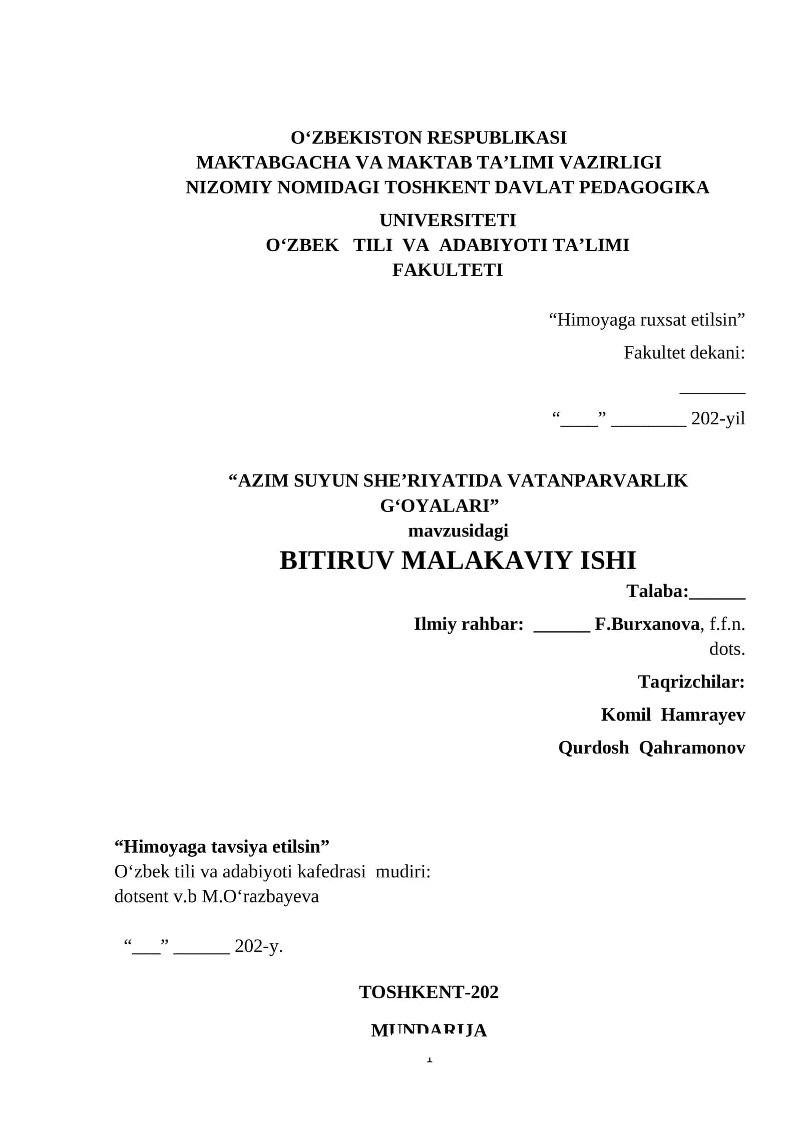 AZIM SUYUN SHE’RIYATIDA VATANPARVARLIK G‘OYALARI